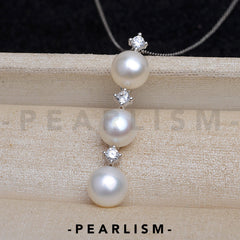 【Pearlism】Fashion Pendant 925 Sterling Silver Pearl Accessories 10-12mm (Pearls Not Included)