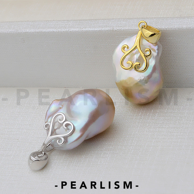 【Pearlism】Baroque Pearl Pendant Accessories 925 Sterling Silver (pearls not included)