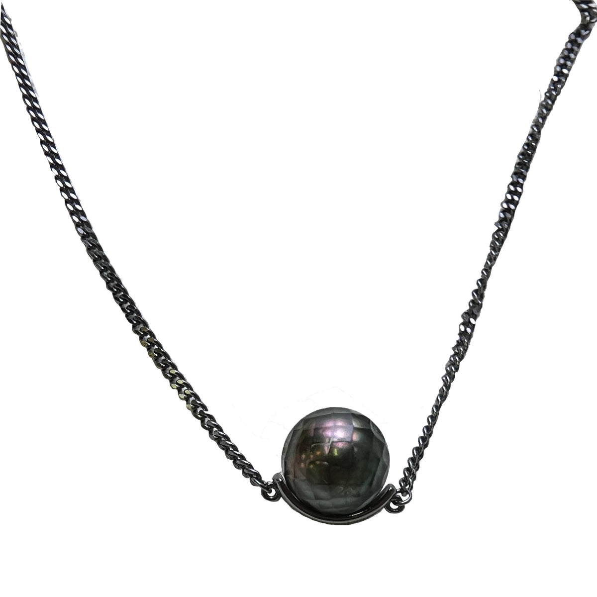 【Black Knight 】S925 Silver Half Round Bracelet Necklace 【PEARLISM】