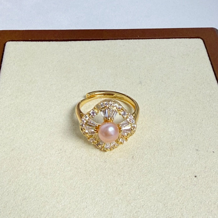 Pearl Ring  with  Freshwater Edison pearl gift  (1 pearls) [Open in live]｜Freshwater Pearl  Ring Adjustable Size