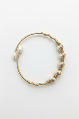 Pearl Bangle  with  Freshwater Baroque pearl gift  (1 King Pearl + 1 Edison Pearl) [Open in live]｜Freshwater  Pearl Bangle Adjustable