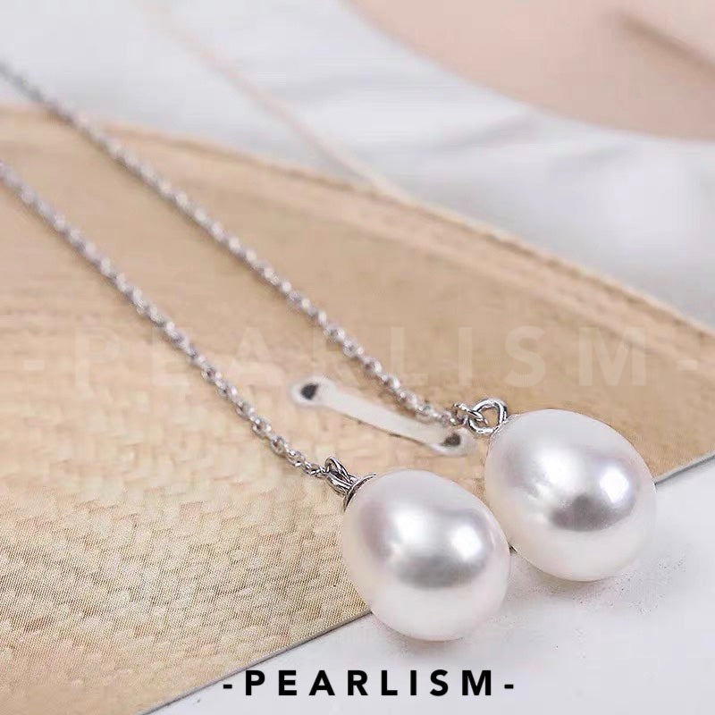 【Pearlism】Freshwater Tassel Style Tear Drop Shape Pearl Earrings