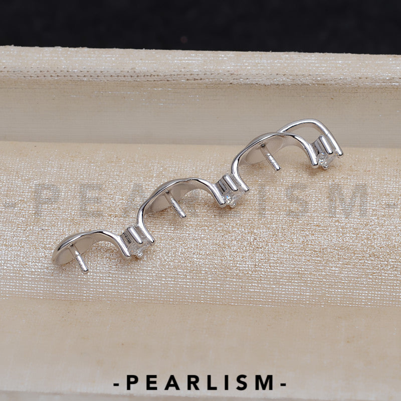 【Pearlism】Fashion Pendant 925 Sterling Silver Pearl Accessories 10-12mm (Pearls Not Included)