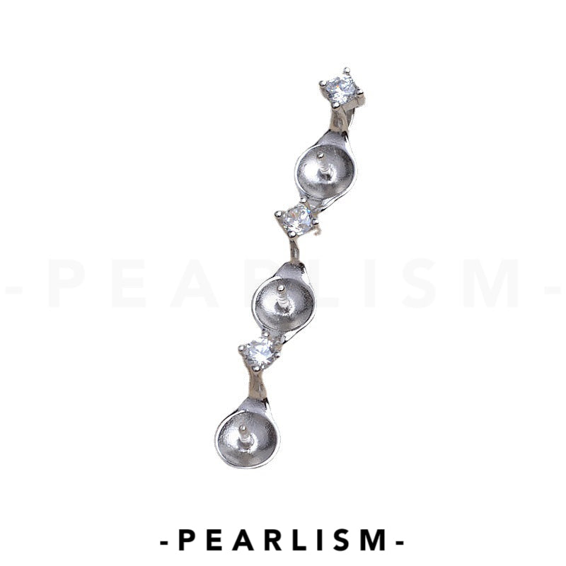 【Pearlism】Fashion Pendant 925 Sterling Silver Pearl Accessories 10-12mm (Pearls Not Included)