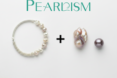 Pearl Bangle  with  Freshwater Baroque pearl gift  (1 King Pearl + 1 Edison Pearl) [Open in live]｜Freshwater  Pearl Bangle Adjustable