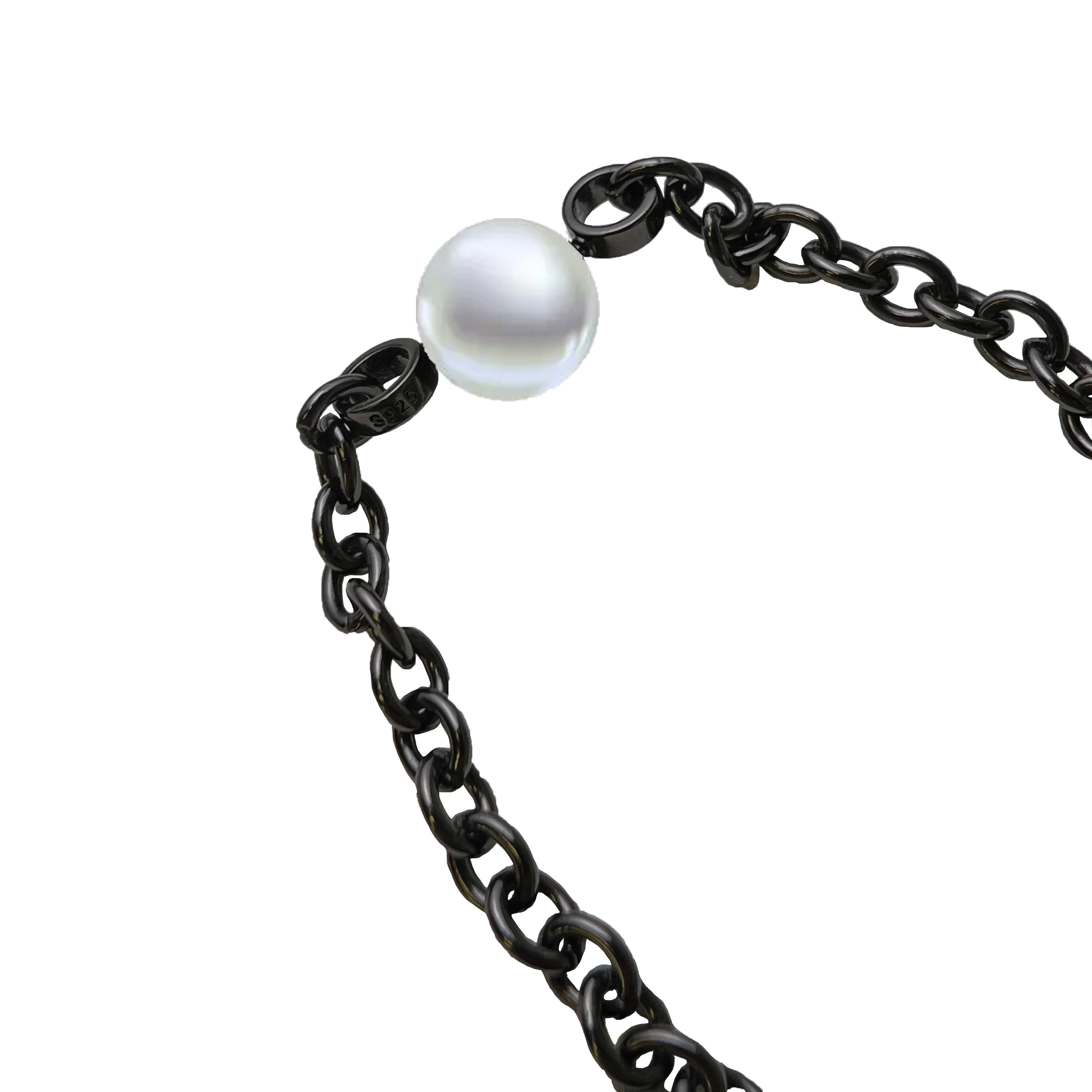 【Black Knight 】【Adee Same Style】S925 Silver Black Fashion M-shaped Pearl Bracelet【PEARLISM】