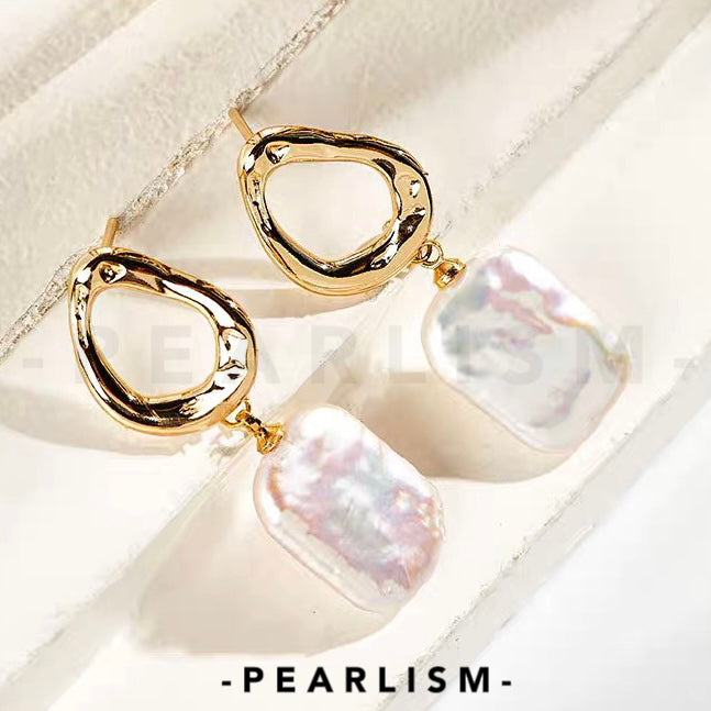 【Pearlism】Freshwater Baroque Pearl Vintage Earrings